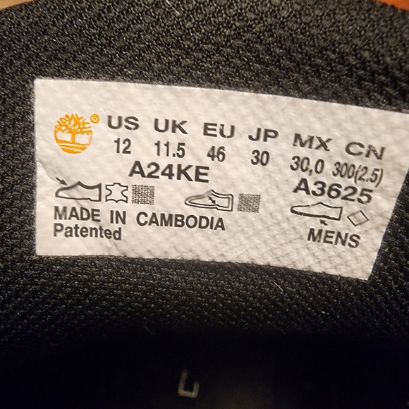 Timberland Men's Black and Tan Sneakers Size 12 - Picture 10 of 10